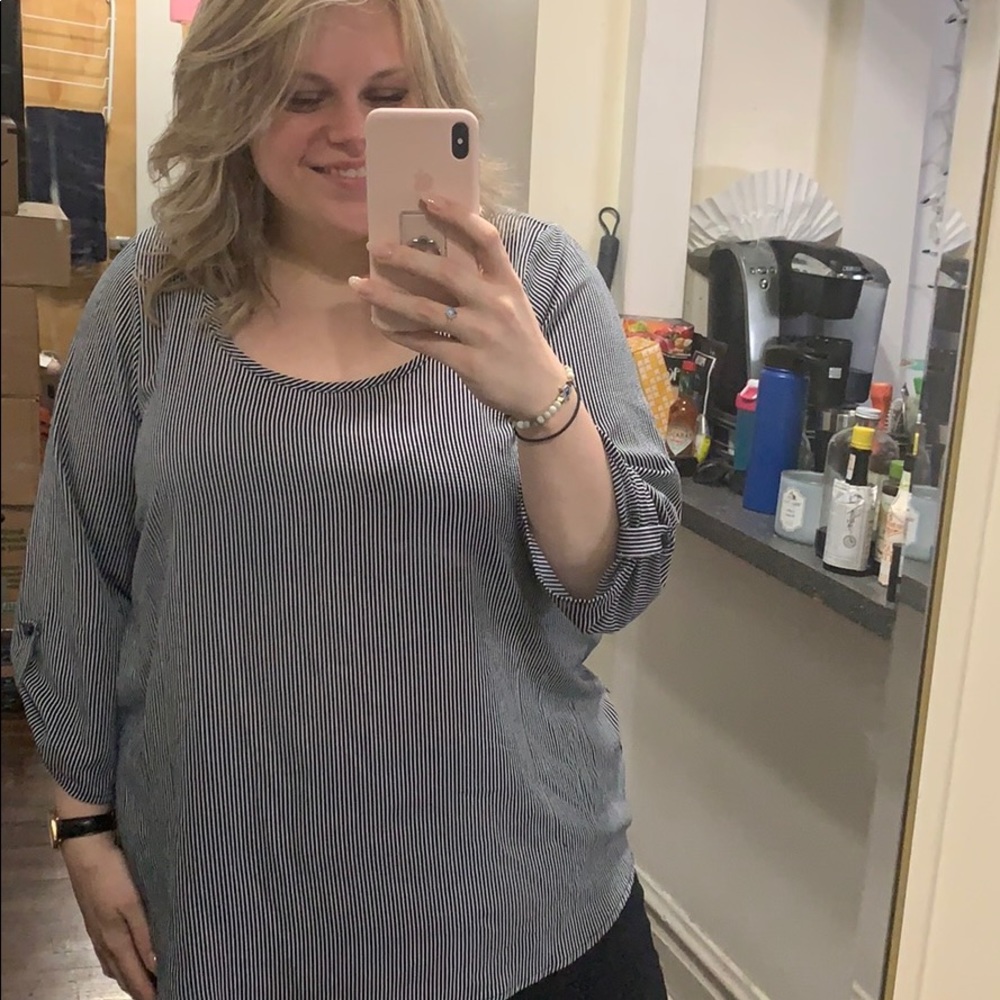 NWOT, torrid wrap back striped blouse, 3X